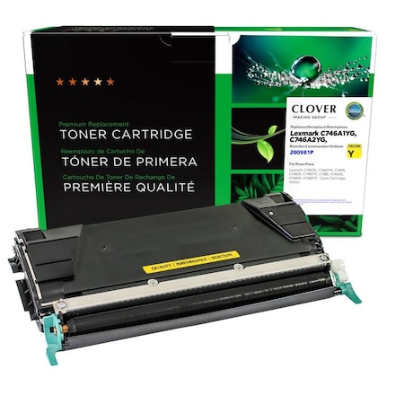 Clover Imaging Group Remanufactured Yellow Toner Cartridge for Lexmark C746/C748 200981P